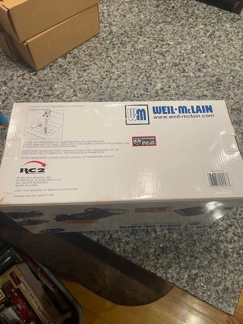 RC 2 Weil-McLain Dodge Ram 3500 Stake Truck w/Removable Box Load Die Cast 1/18 - Image 3 of 4