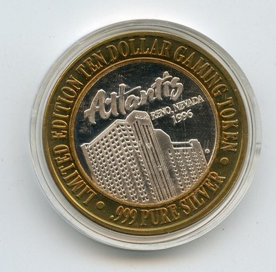 10.00 Silver Strike from the Atlantis Casino Reno Nevada .999 G Parrot