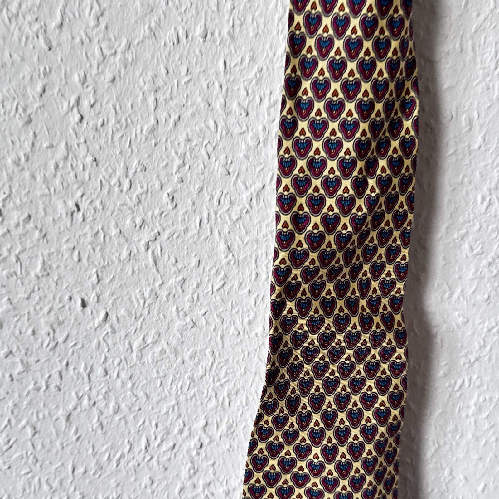 PELO Vintage Geometric Silk Tie - Mustard, Burgundy & Teal image 6