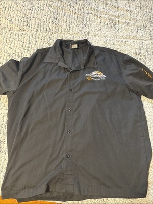 Harley Davidson Men s Screaming Eagle Performance Button Down Shirt Black XL VTG