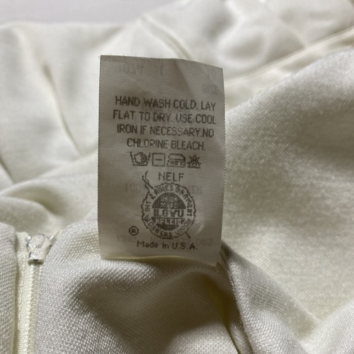 Vintage Leslie Fay Strick weiß Kleid Langarm 100% Polyester Gr. 10 - Bild 4 von 15