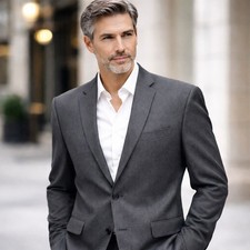 Men's Tommy Hilfiger Conrad THFlex Grey Blazer Jacket 44 Long Tailored Fit