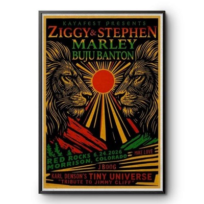 Ziggy Stephen Marley Buju Banton Red Rocks Poster 2026 Reggae Music