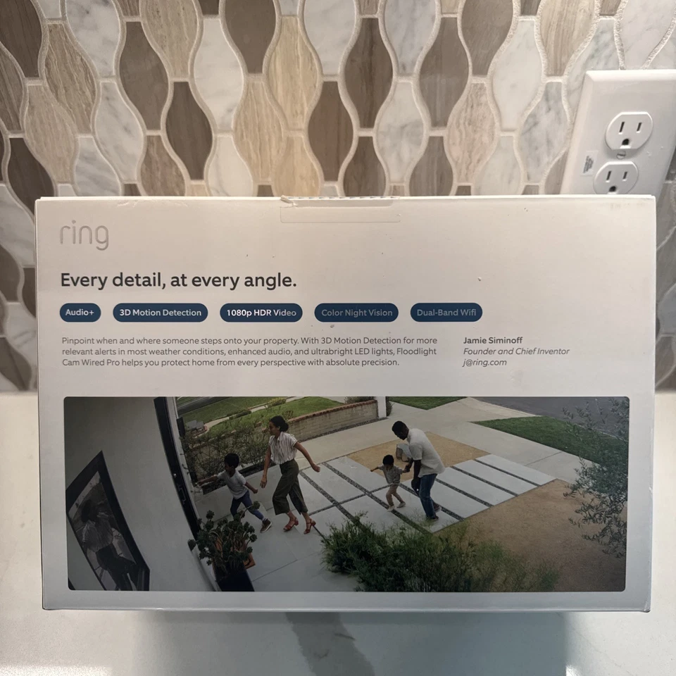 Brand New Ring Floodlight Cam Pro Outdoor Wired Wi-Fi 1080p Network Camera Black - Image 3 of 4