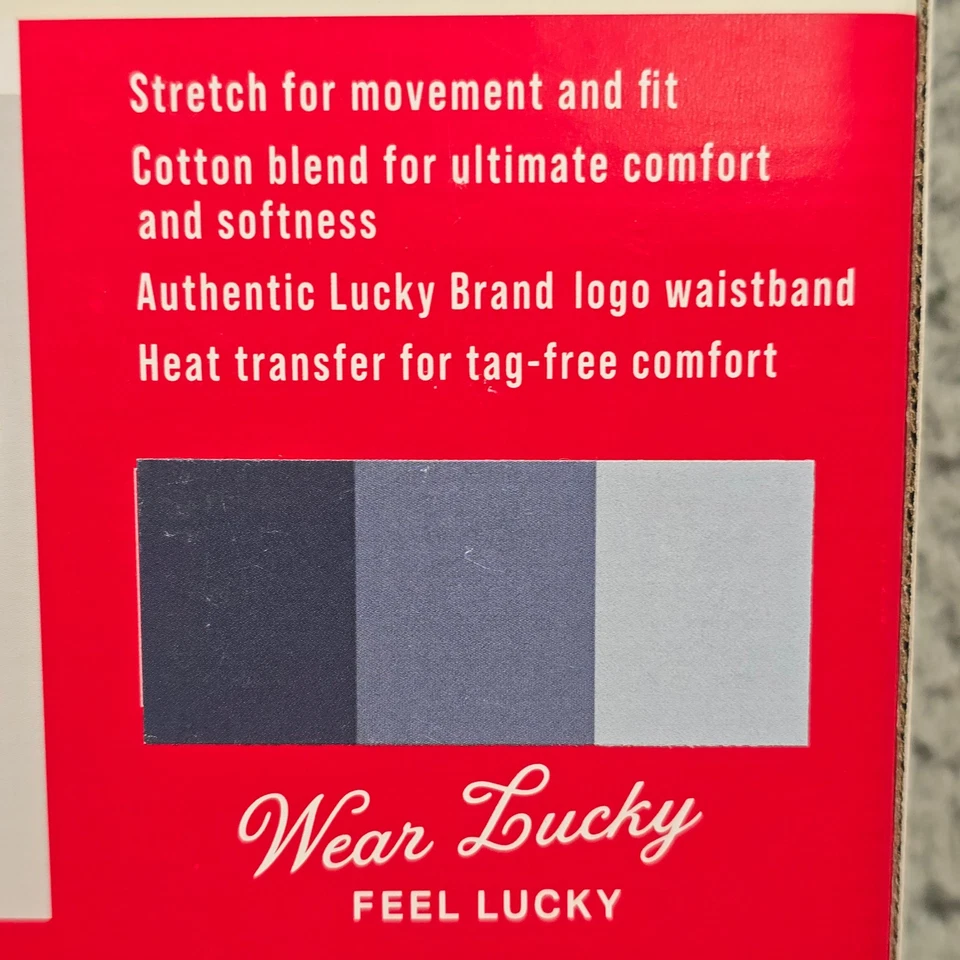 Calzoncillos boxer Lucky Brand para hombre grandes 36-38 azules paquete de 3 ropa interior suave elástica nuevos con etiquetas Foto 4 de 4