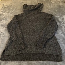DKNY Jeans Knit Turtleneck Sweater Pullover Casual Gray/Black Womens Large