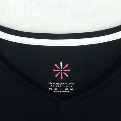 Isaac Mizrahi Live Essentials Goth Black V-Neck Tank Swing Top Plus Size 3X