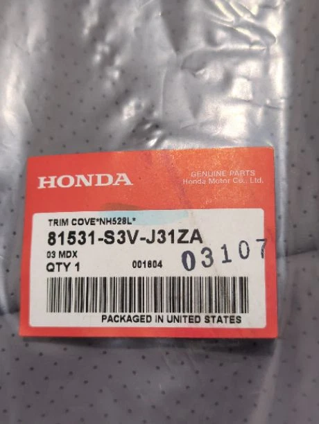 New OEM genuine Honda LH Lower Leather Seat Cover 2001-2003 Acura MDX Grey  - Image 4 of 4