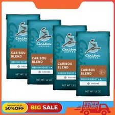 4 Pack Caribou Coffee Caribou Blend Premium Medium Roast Ground Coffee, 12oz 11.60 per pound