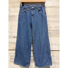 Old Navy Super Baggy Wide Leg Jeans Girls 10 Blue High Rise Denim Skater EUC