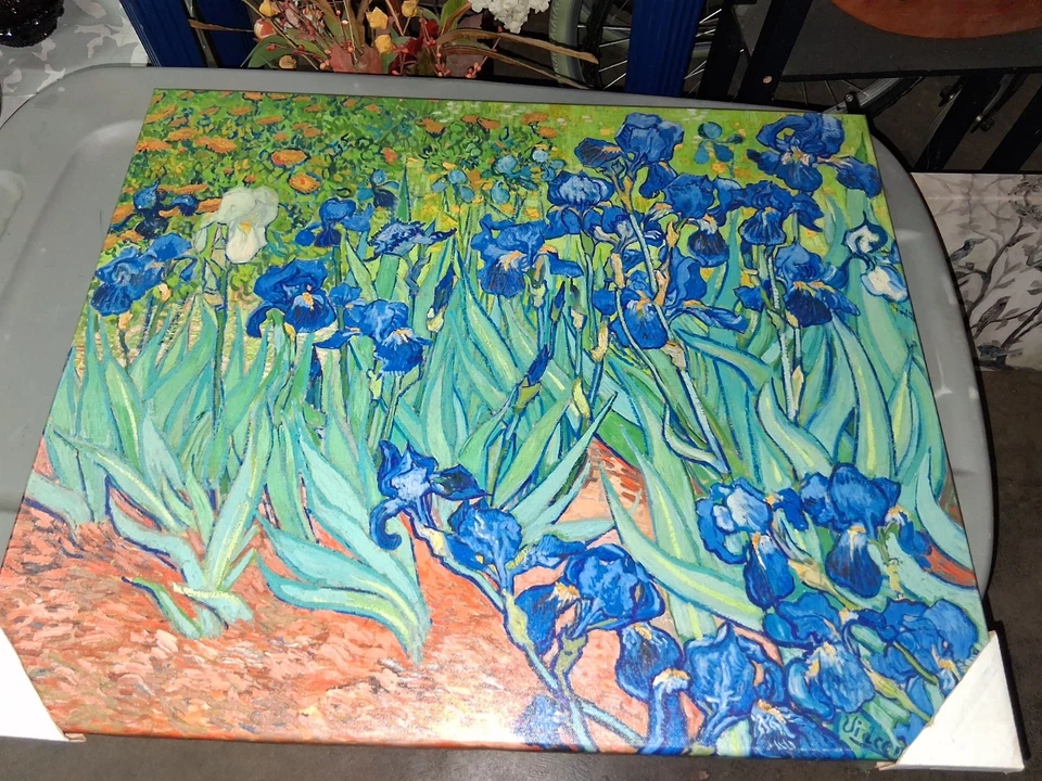 Impresiones en lienzo giclee florales envueltas en galería moderna extra grande Wieco Art Iris Foto 2 de 4