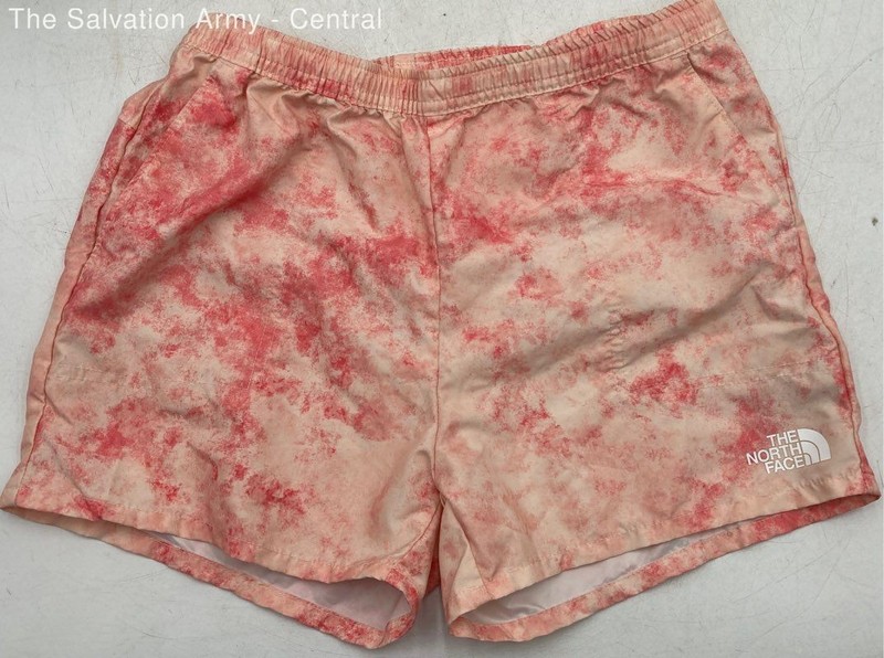 The North Face Girls Pink Peach Tie Dye Elastic Waist Casual Shorts Size Large