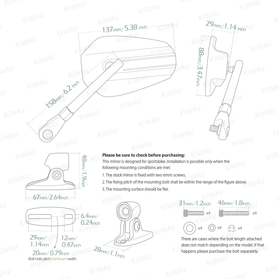 Espejo retrovisores EMPEROR negro forma ataúd alfombrilla base negra carenado montaje para Yamaha YZF R Foto 2 de 4