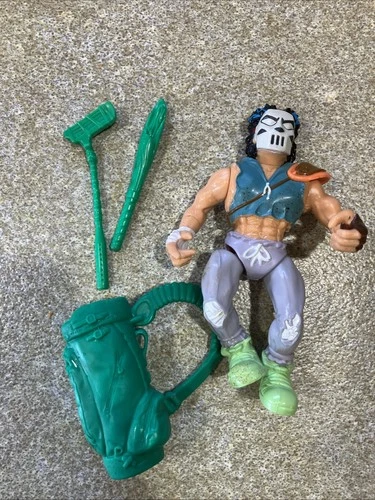 Vtg TMNT 1989 Playmates Action Figure Casey Jones with weapons