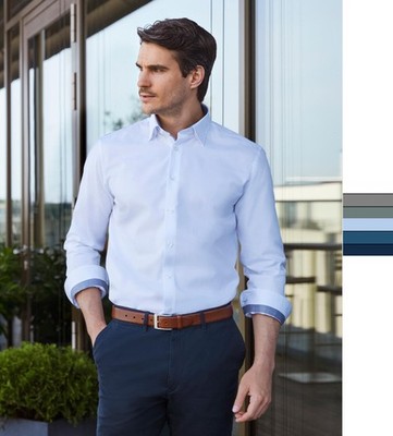 Russell Europe Herren LS Tailored Contrast Herringbone Hemd R-964M-0 NEU