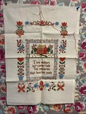 Counted Cross Stitch Sampler MEMORIES ARE FOREVER 11 x 14 Home Love COMPLETE