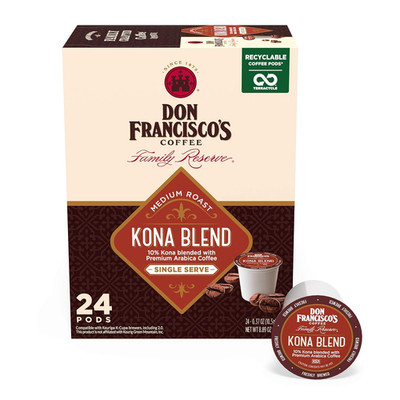 Kona Blend Coffee Pods, 24 Count, Medium Roast, Compatible With