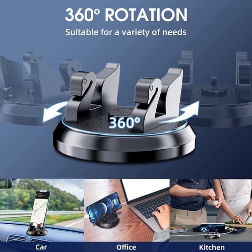 360° Rotatable Car Phone Mount Holder Universal Dashboard Holder for Pro Phone L - Picture 5 of 6
