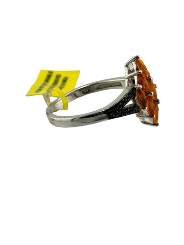 NWT Chuck Clemency Fire Opal Black Cubic Zirconia Ring Size 10 Designer Unique - Picture 3 of 9
