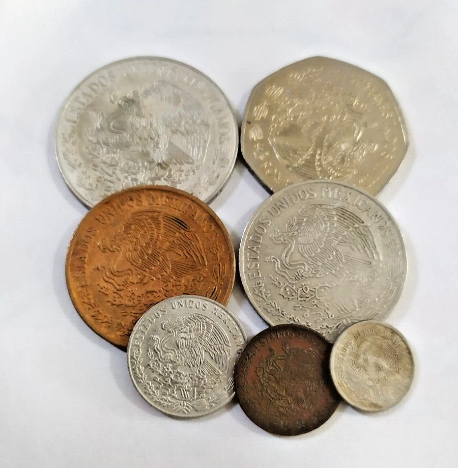 Lote de 7 Monedas México Años 70 Veinte Centavos 1973 + 6 Monedas de México 1970 Foto 3 de 3