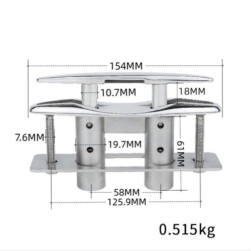 154mm Boat 316 Stainless Pull Up Cleat Pop Up Flush Mount Lift Polished Hardware - Picture 2 of 7