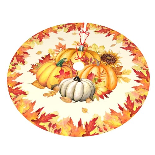 Fall Pumpkin Thanksgiving Christmas Tree Skirt Holiday Party Supplies Decorat... - Picture 8 of 8