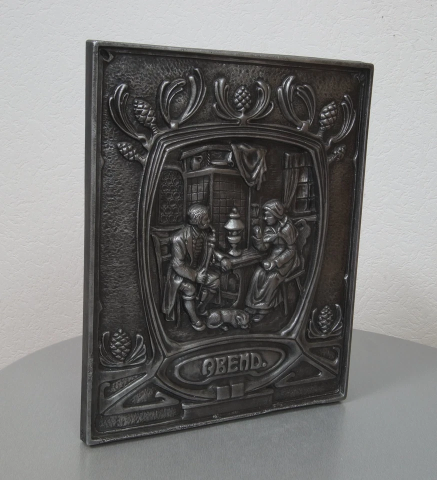 Antiguo mural de aluminio fundido Art Nouveau fundición relieve arte fundición Henschel Kassel Foto 2 de 4