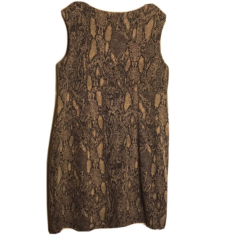 Vintage Tiana B. Beige and Black Animal Print Ruched Dress Size 20W - Image 2 of 4