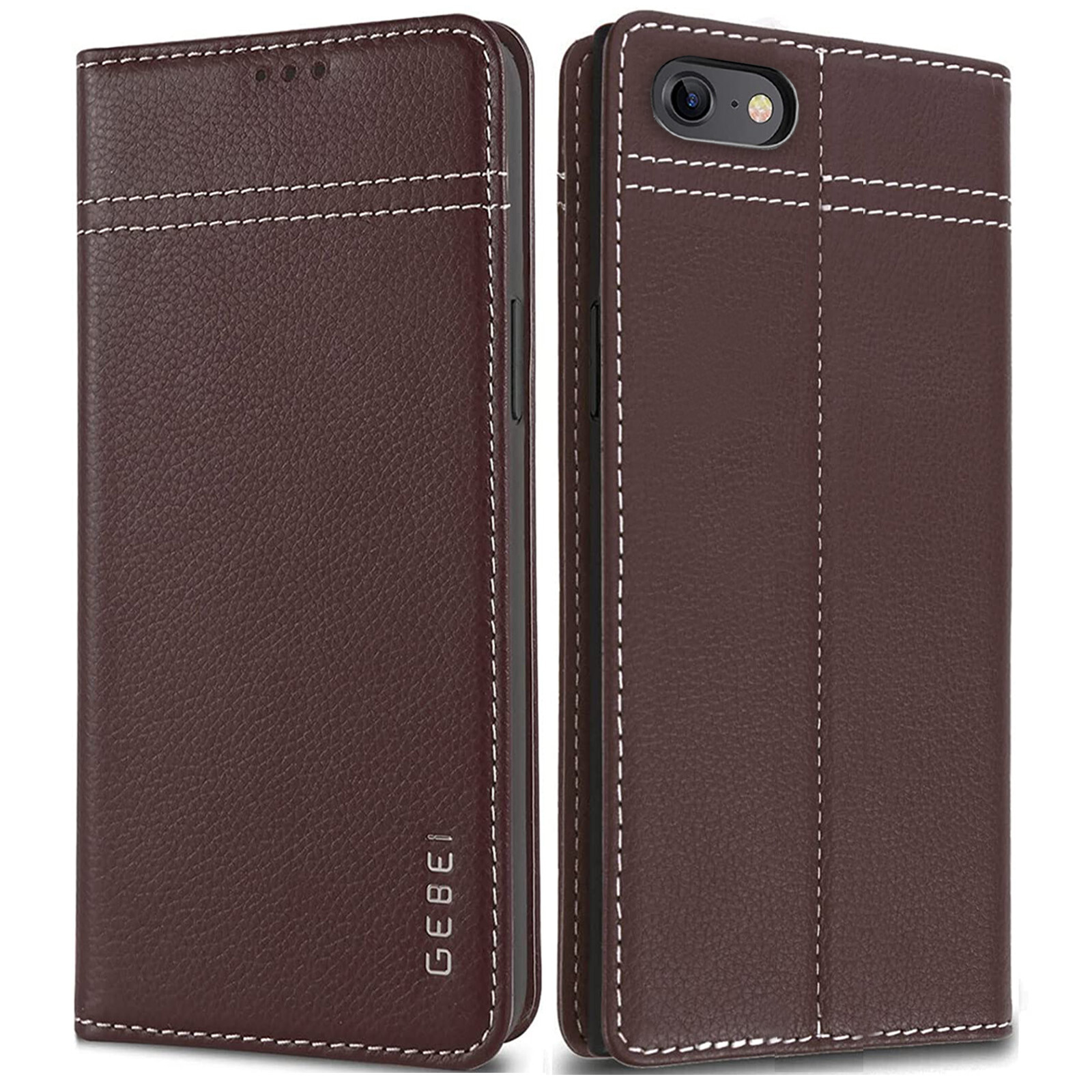 Lederhülle für iPhone 7/8/Plus/SE/2020/2022 Hülle Echt Leder Flip Case Tasche eBay
