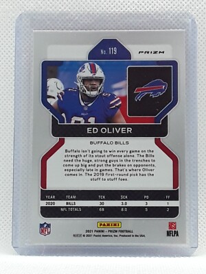 Ed Oliver 2021 Prizm Football #119 ORANGE ICE Buffalo Bills