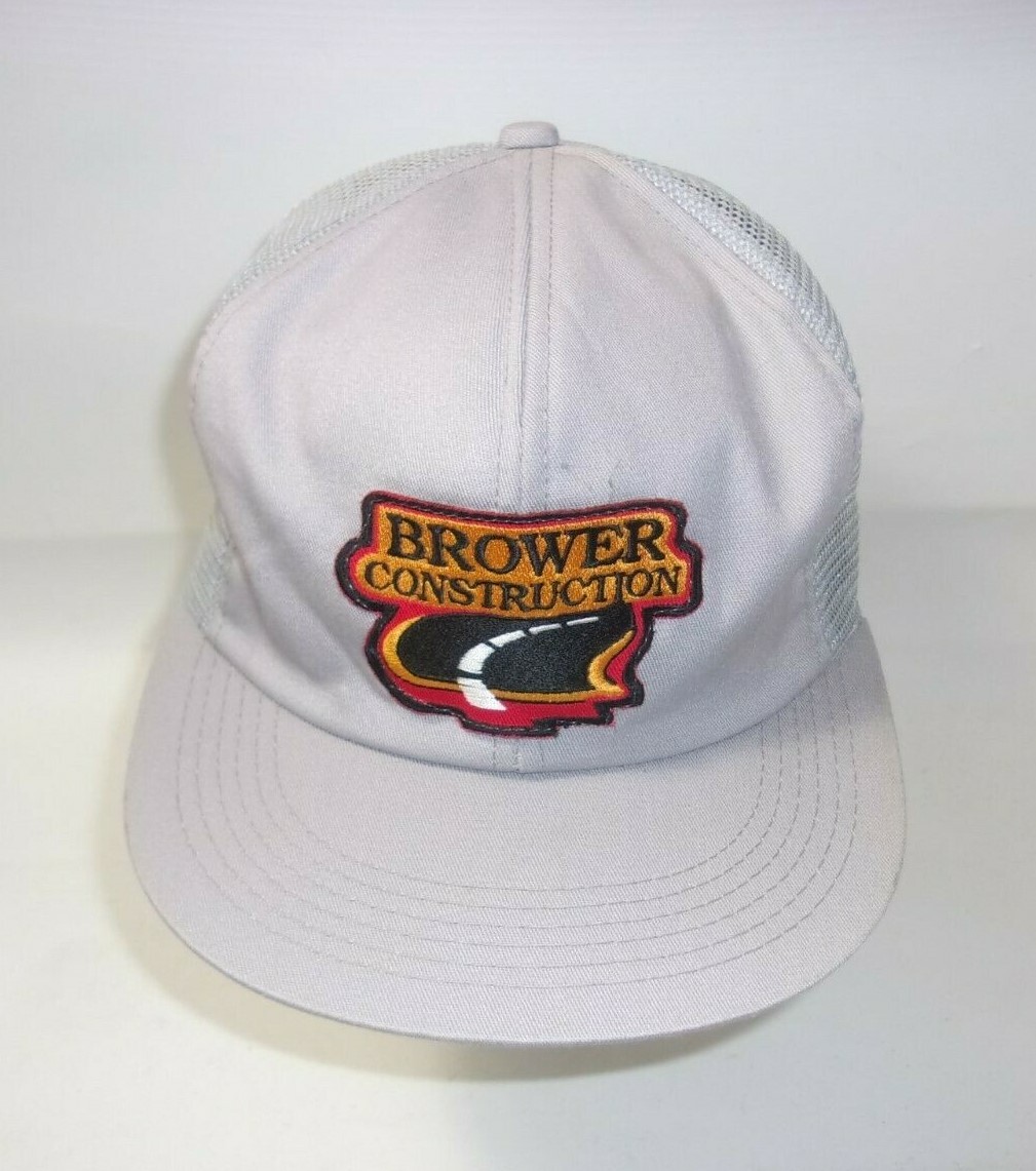 Vintage Brower Construction Trucker patch snapbac… - image 1