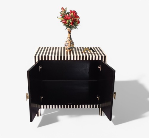 Handmade Bone Inlay 3 Drawer Cabinet Chest Bone Inlay Furniture - Picture 6 of 7