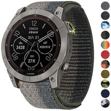 Elastic Nylon Loop Watch Band Strap For Garmin Fenix 3HR 5 5X Plus 6 6X Pro 7 7X