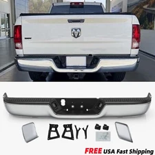 Chrome Rear Step Bumper W/O Sensor Hole W/O Exhaust For Dodge Ram 1500 2009-2018