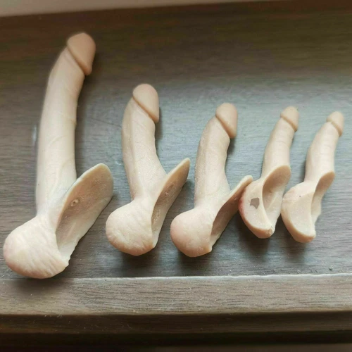 5 x BIG 1/6 Scale Male Dark Suntan Pale Skin Genitals Penis For 12" Male PH Body - Foto 1 di 16