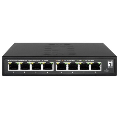 GES-2108P Hilbert 8-Port Gigabit PoE+ 112W Smart Lite Switch 8PoE Level-One 