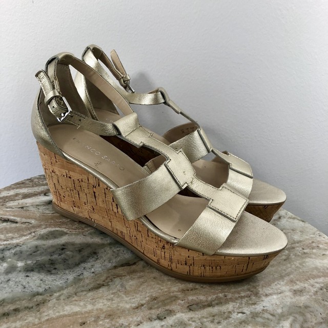 franco sarto gold wedges