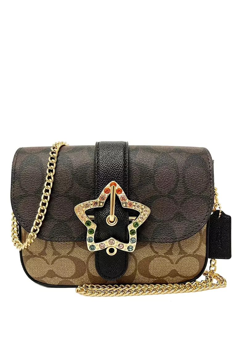 COACH GEMMA CROSSBODY IN BLOCKED SIGNATURE CANVAS WITH STAR