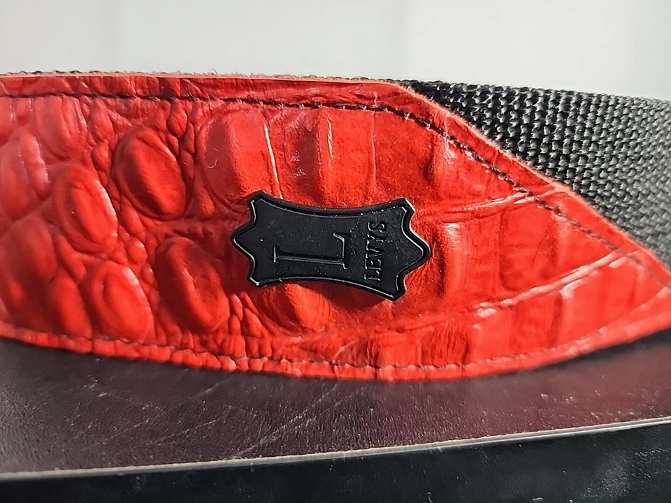 Correa de guitarra Levys M8CR-RED imitación cuero cocodrilo retirada RARA excelente Foto 2 de 3