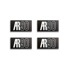 AR-90 Speaker Grill Badges PAIR AR90 Aluminum Logo Badge 49mm 1.93" X26mm 1.02" 