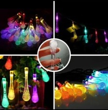SOLAR POWERED String Lights  Retro Bulb Garden Outdoor TearDrop Hangin Lamp