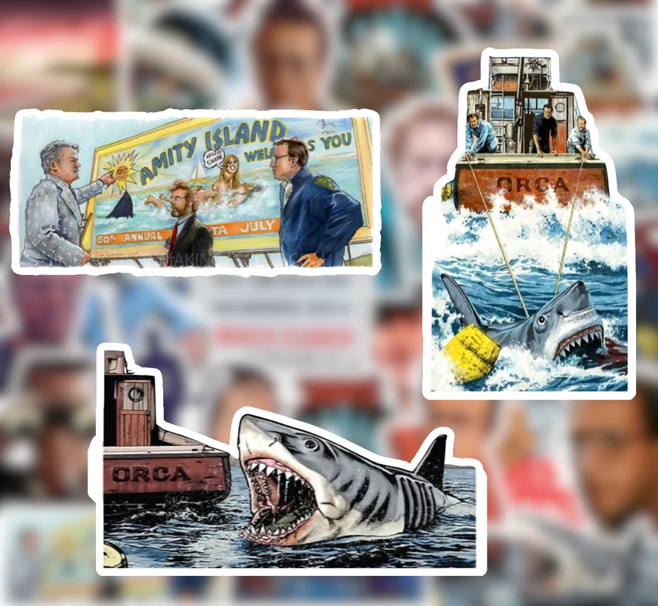 25 Jaws Stickers - Matte Vinyl - Brody Horror Shark 50th Anniversary Quint - Image 3 of 3