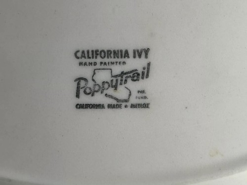 Oval Plate - Vintage Metlox Poppytrail California Ivy 9 1/4 Inches - Picture 9 of 9