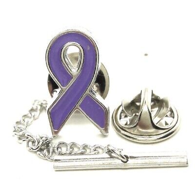 Menz Jewelry Accs Purple Awareness Ribbon TIE TACK//Lapel PIN