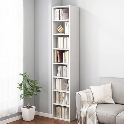 Small Narrow Corner Bookcase - 71 Inches Tall Gap Freestanding Storage Cabine...