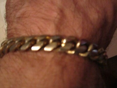 VINTAGE SILVER PLATED LINK BRACELET - HEAVY - 7