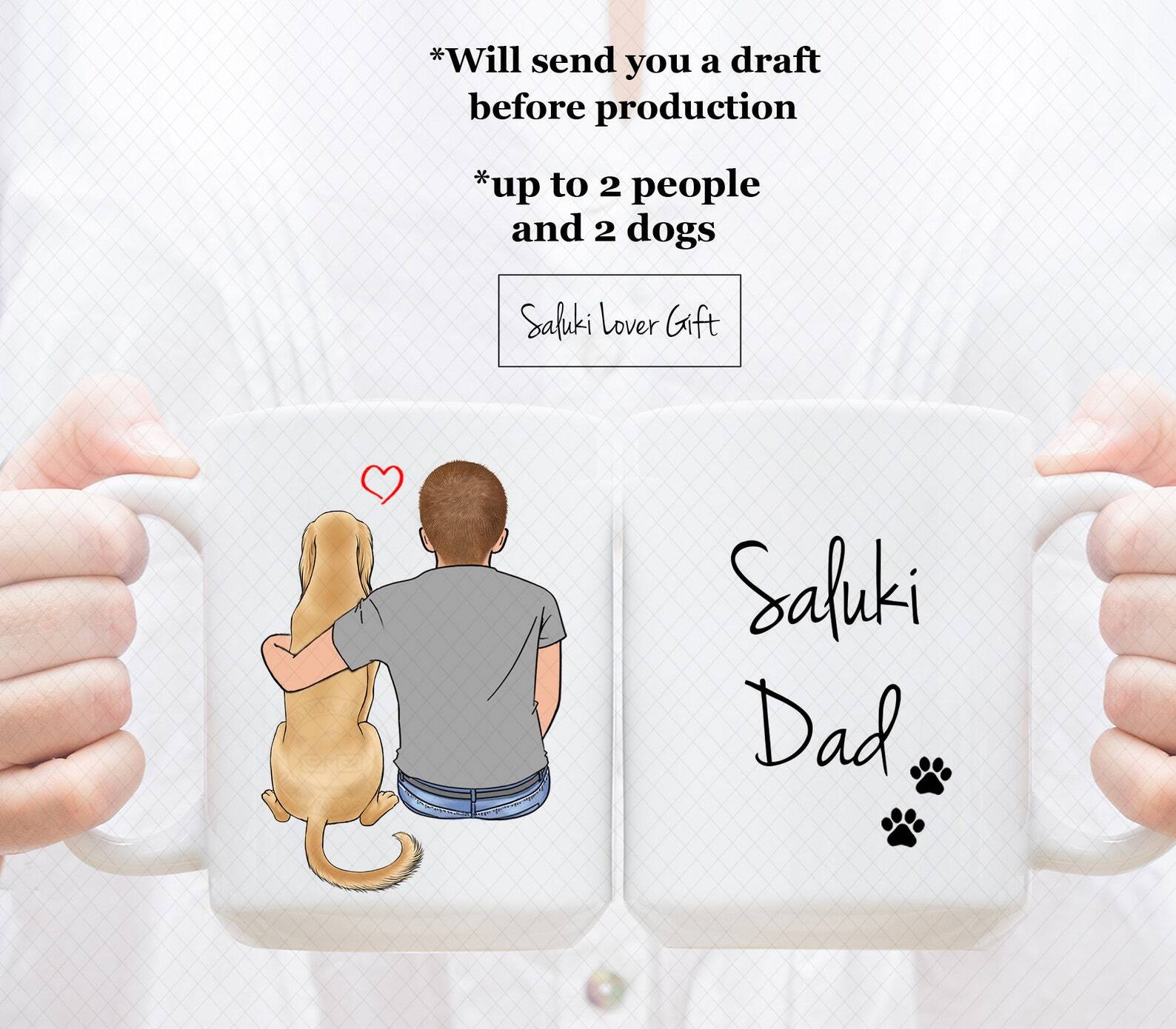 Custom Saluki Mug Saluki Dad Mug Saluki Mom Mug Saluki Lover Mug Saluki Lover