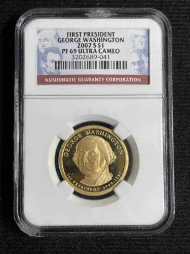 2007-S George Washington Presidential $1 Proof Coin- NGC Graded PF69 Ultra Cameo
