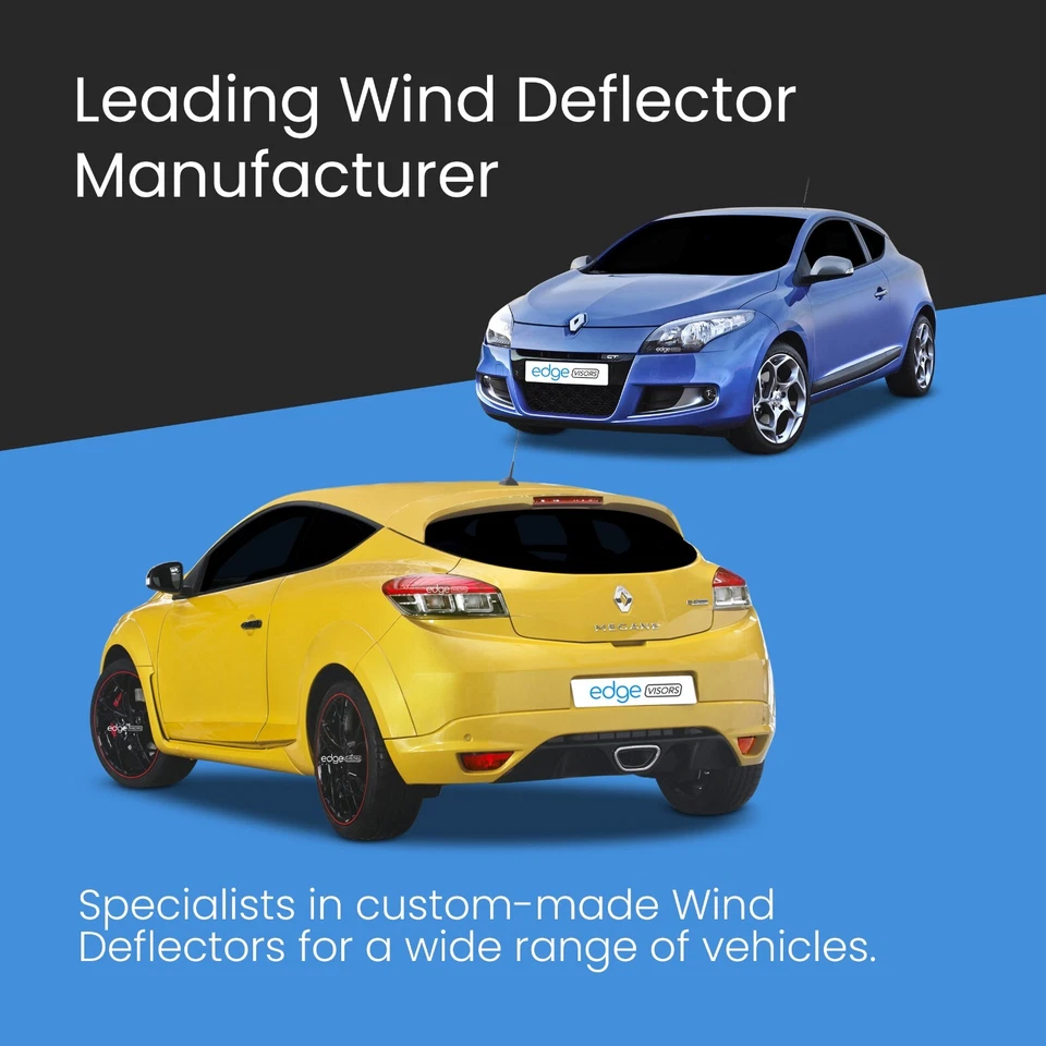 Deflectores de viento 2 piezas tintados Renault Megane MK3 2009-2015 3 puertas hatchback Foto 2 de 4