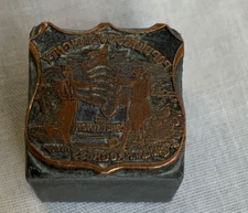 Vintage Letter Press Print Block ‘Popular Souvereighty Constituation Progess’  